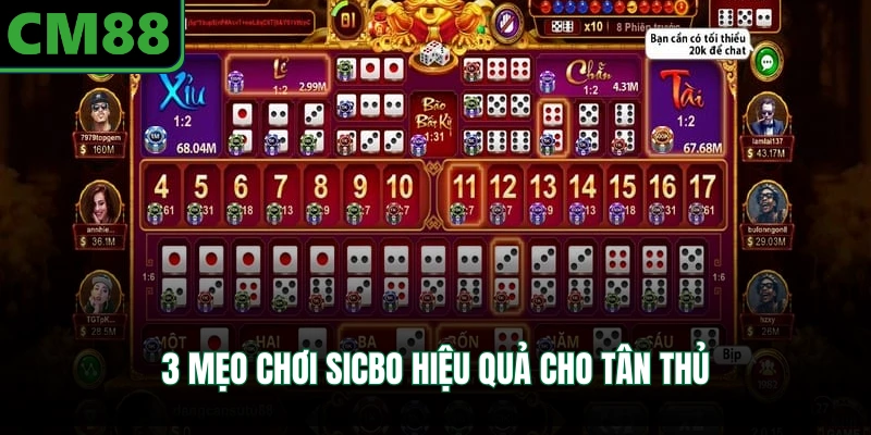 3 mẹo chơi sicbo hiệu quả cho tân thủ